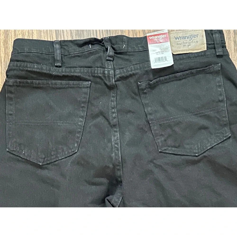 Wrangler‎ Authentics Mens Fleece Lined Jeans Black Straight Leg 34x32 10ZM2FLCB